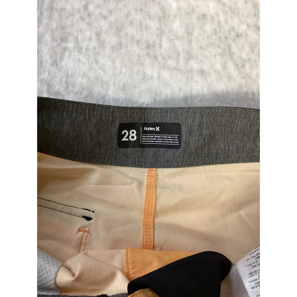 Hurley Phantom Naturals Board Shorts Mens‎ 28 Orange Blue Striped MBS0011450